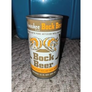 Vintage MILWAUKEE BOCK BEER Pull Tab Empty Beer Can Straight Steel 1970